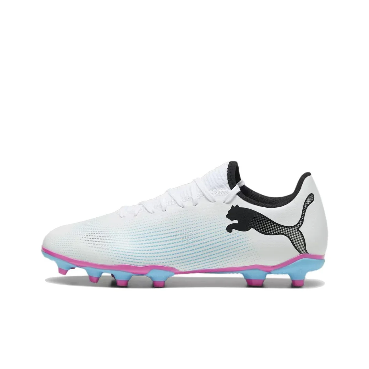 PUMA FUTURE 7 PLAY Lace Up FG Firm Ground Abrasion Resistant Soccer Shoes Unisex White Blue 107723-01