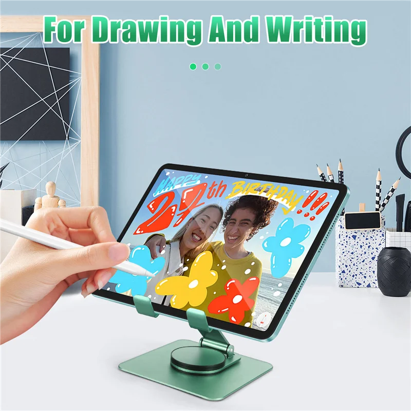 Ingenious-360° Rotating Tablet Stand Adjustable Portable Acrylic Desktop Stand For Tablets Up To 12.9 Inches B
