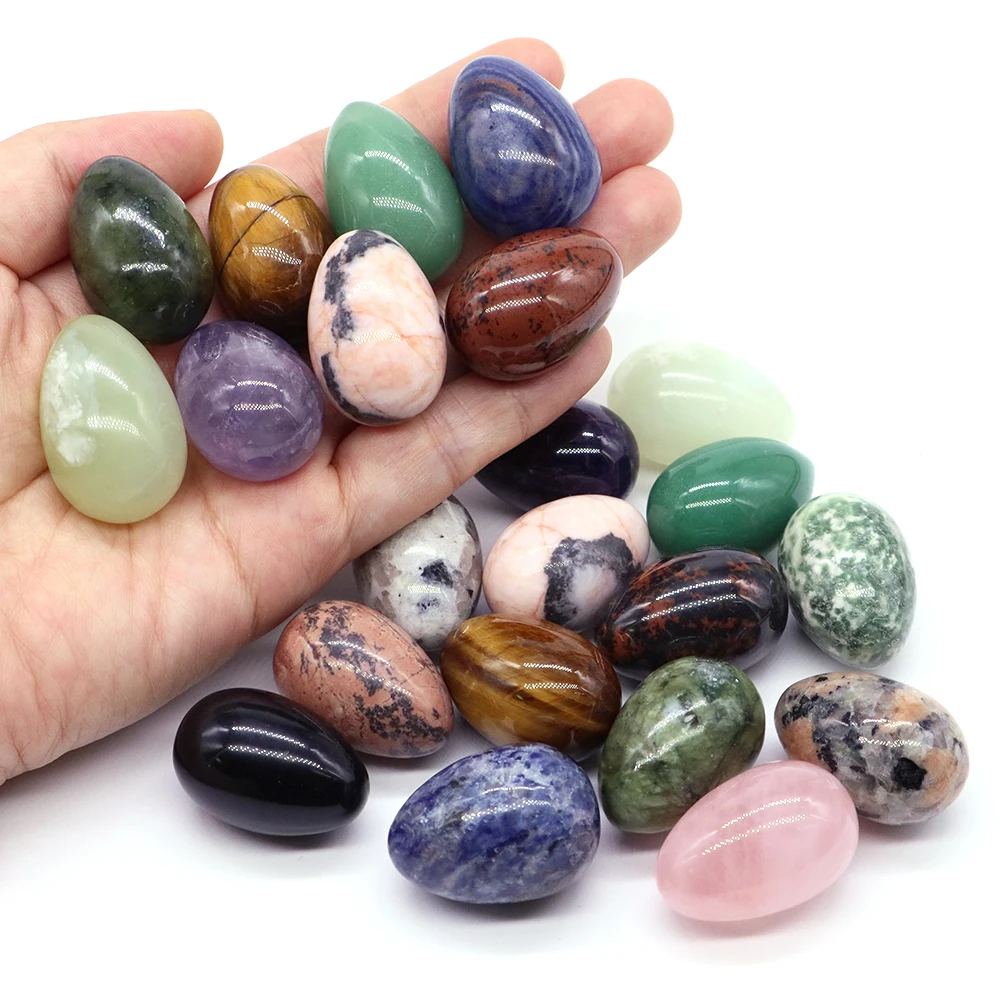 30x20mm Yoni Egg Healing Crystal Stone Natural Gems Chakra Yoga Reiki Energy Massage Mineral Specimen Easter Gifts Home Decor