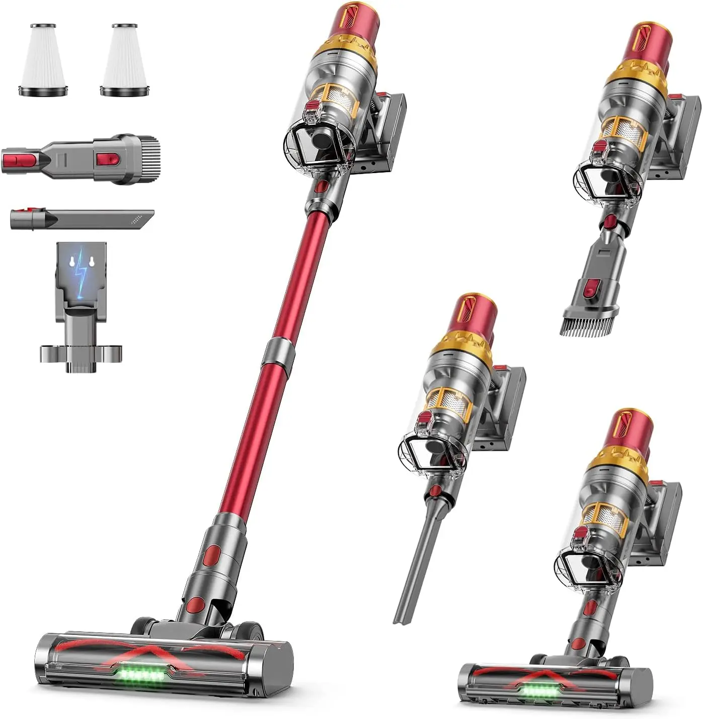 

Cordless Vacuum Cleaner, 580W 50Kpa 65Mins Vacuum Cleaner for Home, Stand-Free Stick Vacuum, OLED Display, Auto Scrap Dust Tech,