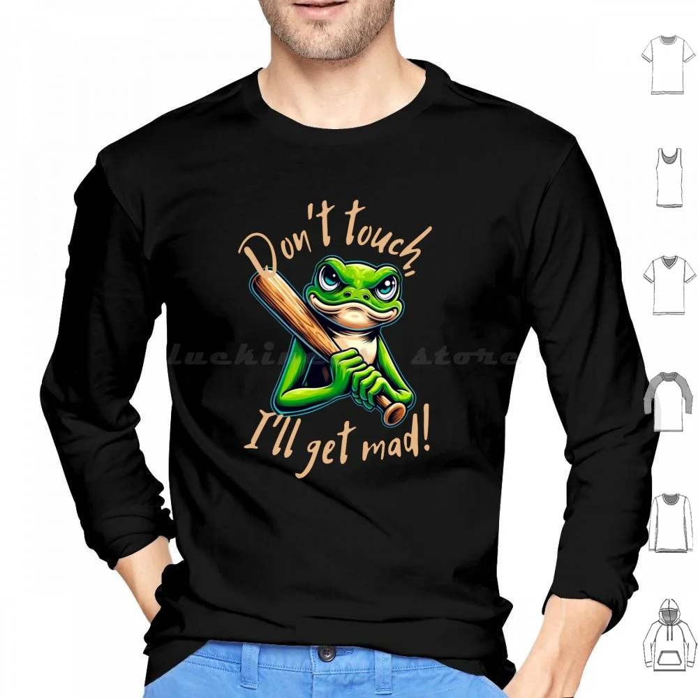 Funny Frog Cartoon Hoodie cotton Long Sleeve Funny Animation Funny Cartoon Frog Humor Funny Quotes Funny Character Cheerful