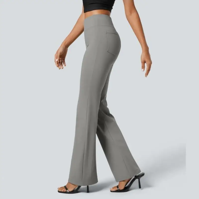 

High Waist Men's Casual Pants Bell Bot with Ba ket Straight Leg PVC Material ex Winter Collection