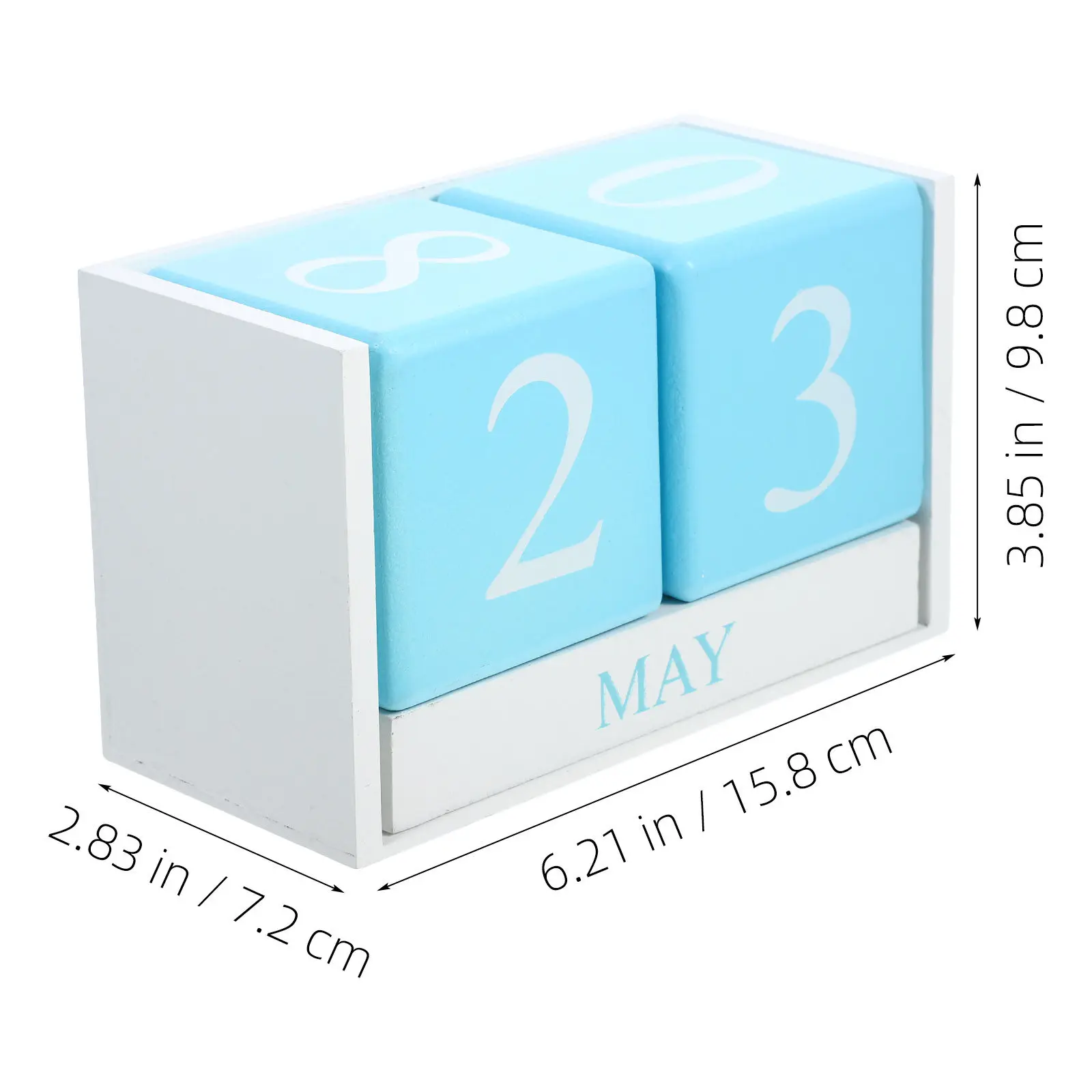 Wooden Perpetual Desk Calendar with Adjustable Date Month Blocks Elegant Tabletop Decor for Home Office School Decorative