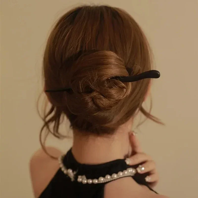 Vintage Wood Hair Sticks Pins Hairwear Hairpins Head Pins DIY Handmade Wooden Head Jewelry Hair Accessories Ornaments for Women
