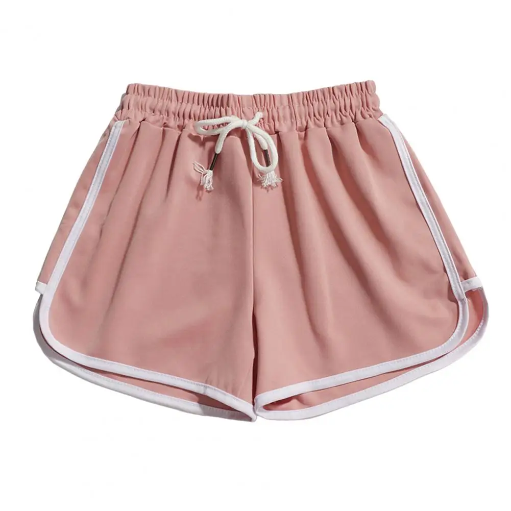 Women Shorts Three-quarter Shorts Stylish Women's High Waist Drawstring Sport Shorts with Pockets Casual Color Block for Summer