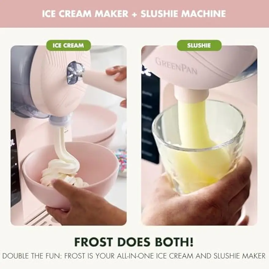 Ice Cream Maker Slushie Machine Soft Serve Sorbet Margaritas Milkshakes Frozen Yogurt No Pre Freezing Ready 15 Mins 6 Modes 7 Te