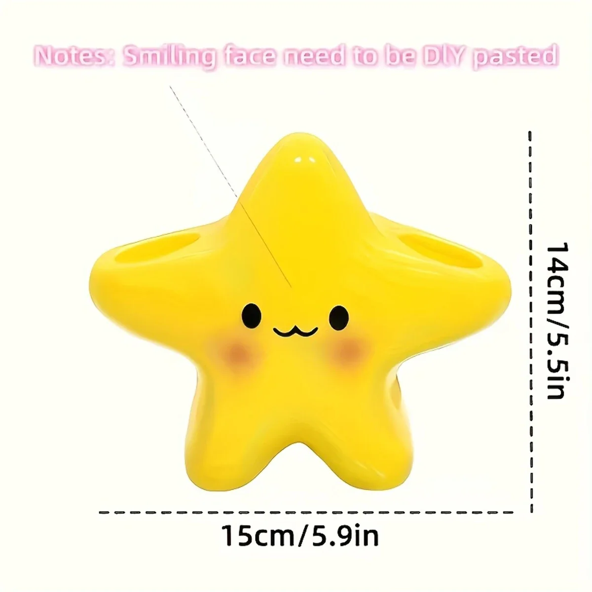 Cute Star-Shaped Toothbrush & Toothpaste Holder, Fits Electric/Manual Toothbrushes, for Home Sink/Shower Countertops Use Decor