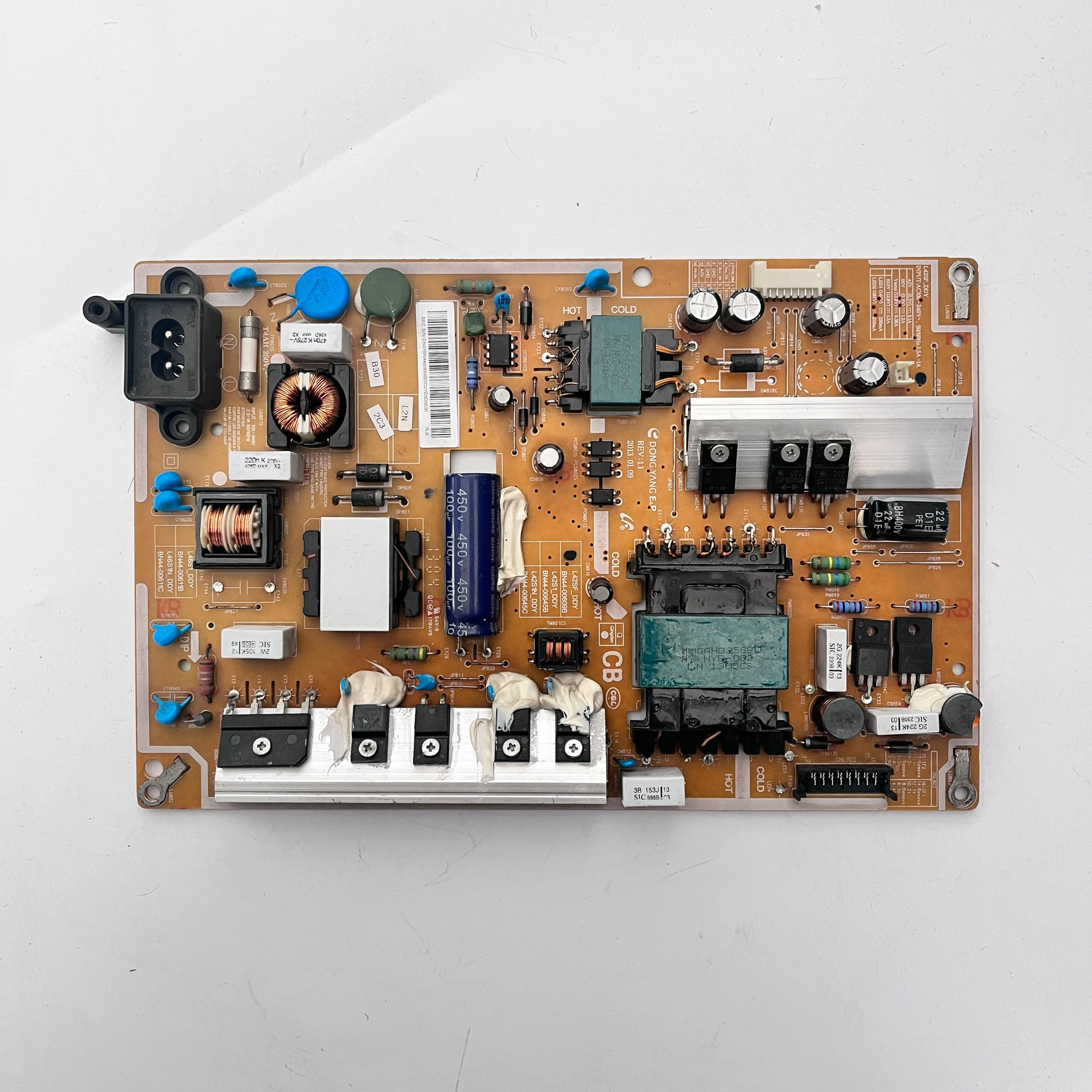 Original TV power supply boardBN44-00609B = BN44-006090E = BN44-00609F = BN44-00609C =  BN44-00609A Is for LCD TV HG40NB678FFXZA