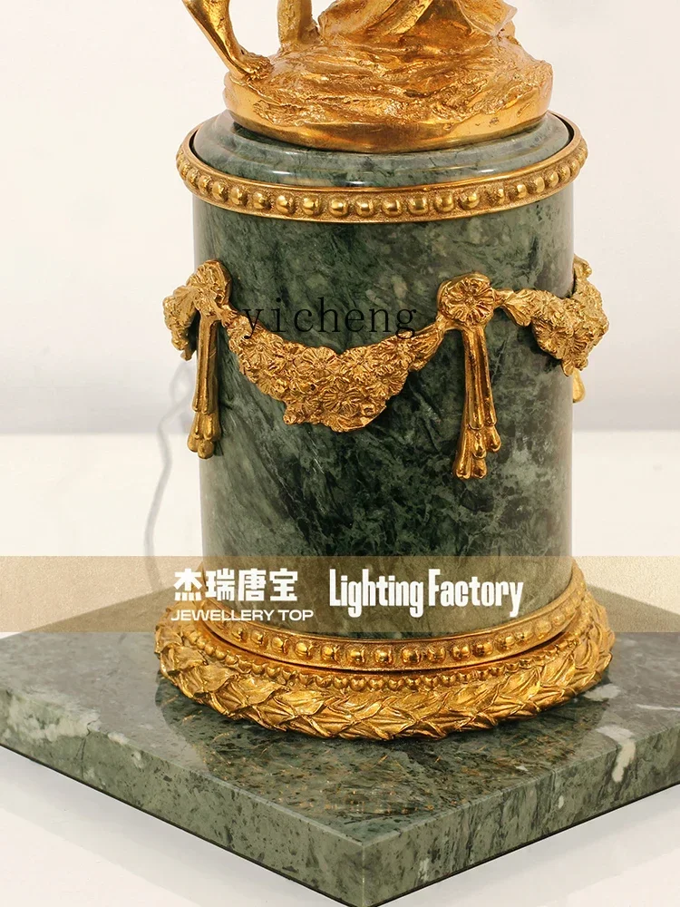 all copper crystal ornaments villa luxury living room bedroom study marble palm leaf