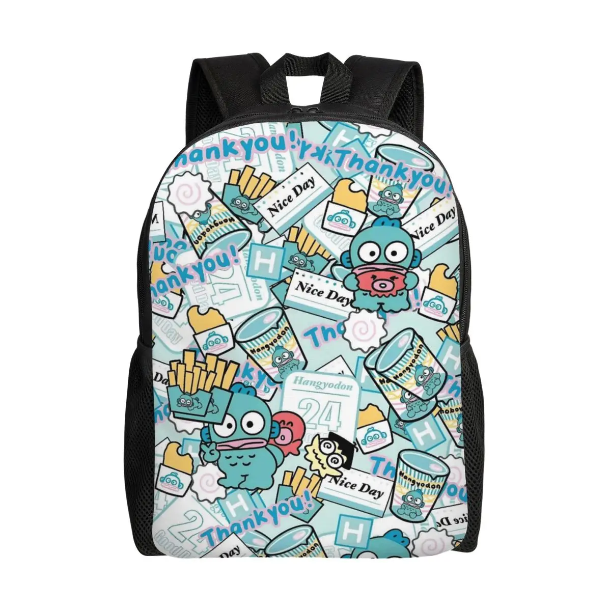 

Custom Kawaii Hangyodon Backpack for Women Men Water Resistant College School Clown Fish Cartoon Bag Print Bookbag