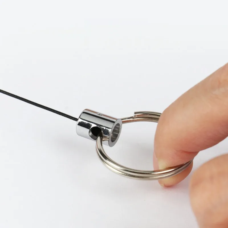 Retractable Keychain Badge Reel Anti-Lost Working Permit Clips Badge Pass Access Work Card Clip Metal Keyring ID Card Clips