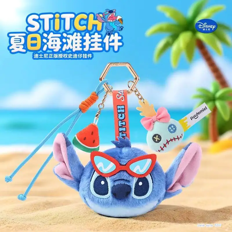 

Disney Stitch Plush Summer Beach Series Doll Zootopia Judy Nick sloth Kawaii Toy Pendant Soft Gift For Kids Friends