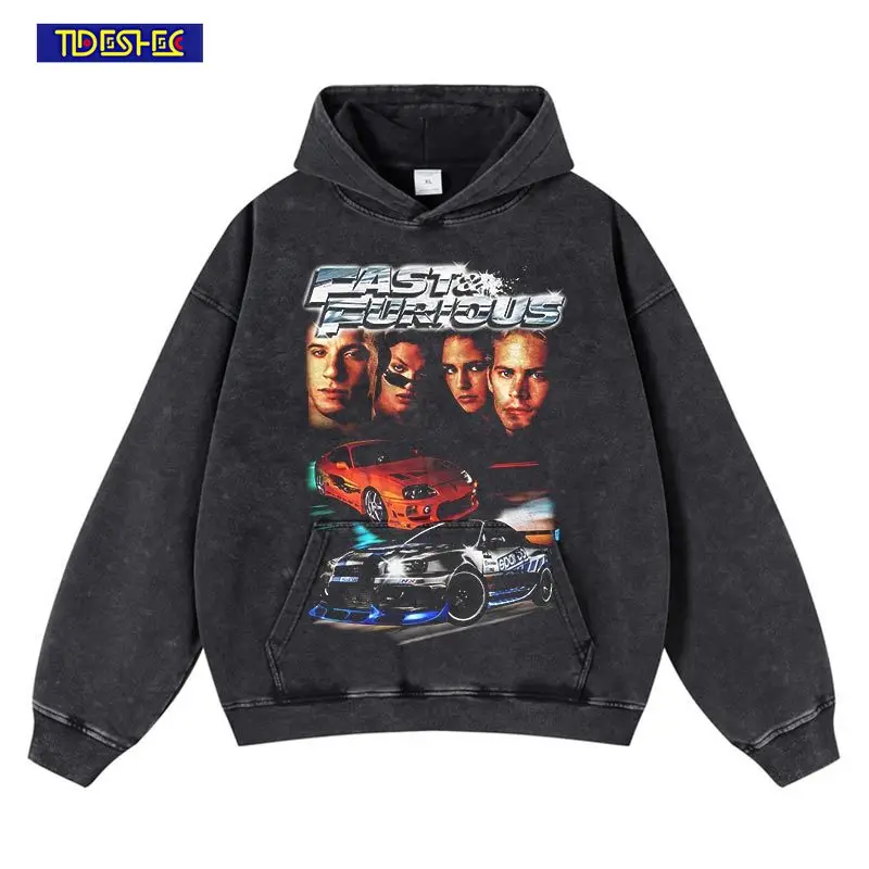 

TIDESHEC Hip Hop Oversized Movie Portrait Cover Hoodie Sweatshirt Men Streetwear Harajuku Graphic Washed Hooded Pullover