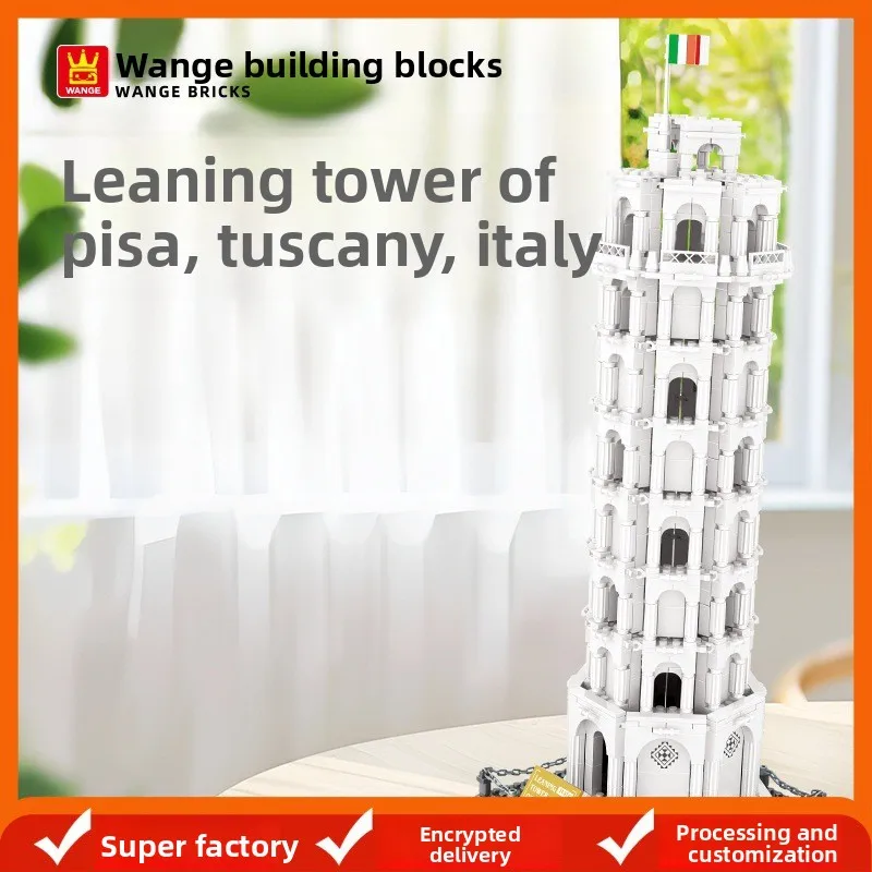 Cross-Border Pisa Leaning Tower Micro Bricks | Tuscany Italy Piazza Dei Miracoli | Kids Educational Compatible Building Blocks