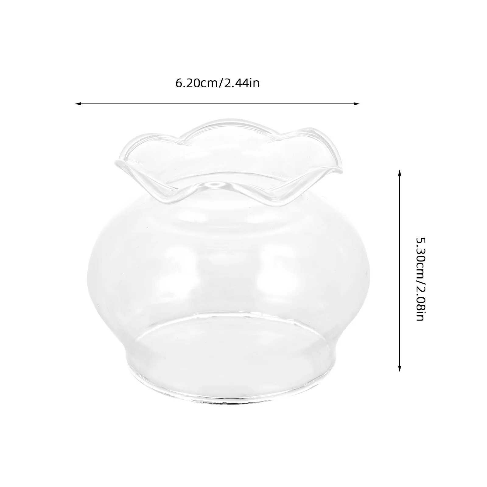 Glass Lamp Cover Premium Thick Transparent Glass Oil Lamp Shade Windproof Decorative Light Cover for Home Living Room