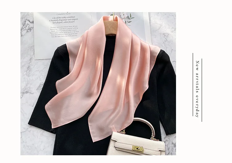 Mode echte Seide Schal Frauen Schals Wraps für Damen Halstuch Foulard Schals Pashmina weiblichen Schal Hijab Bandana – Detail 14