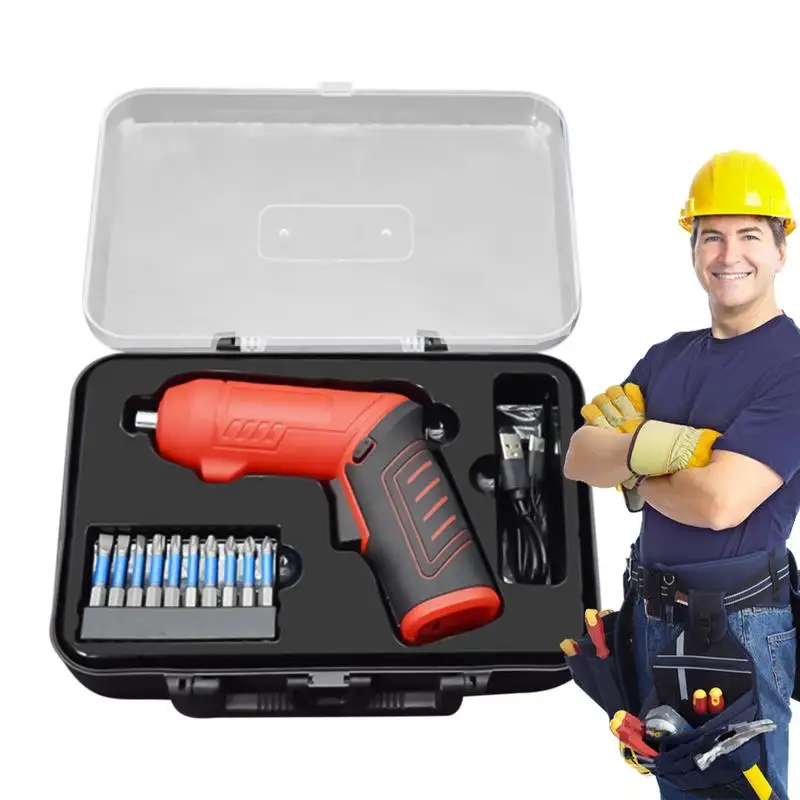 

Cordless Drill Kit Electric Screwdriver Set Portable Hand Tool With Double Position Handle Rechargeable Screw Driver Bits For
