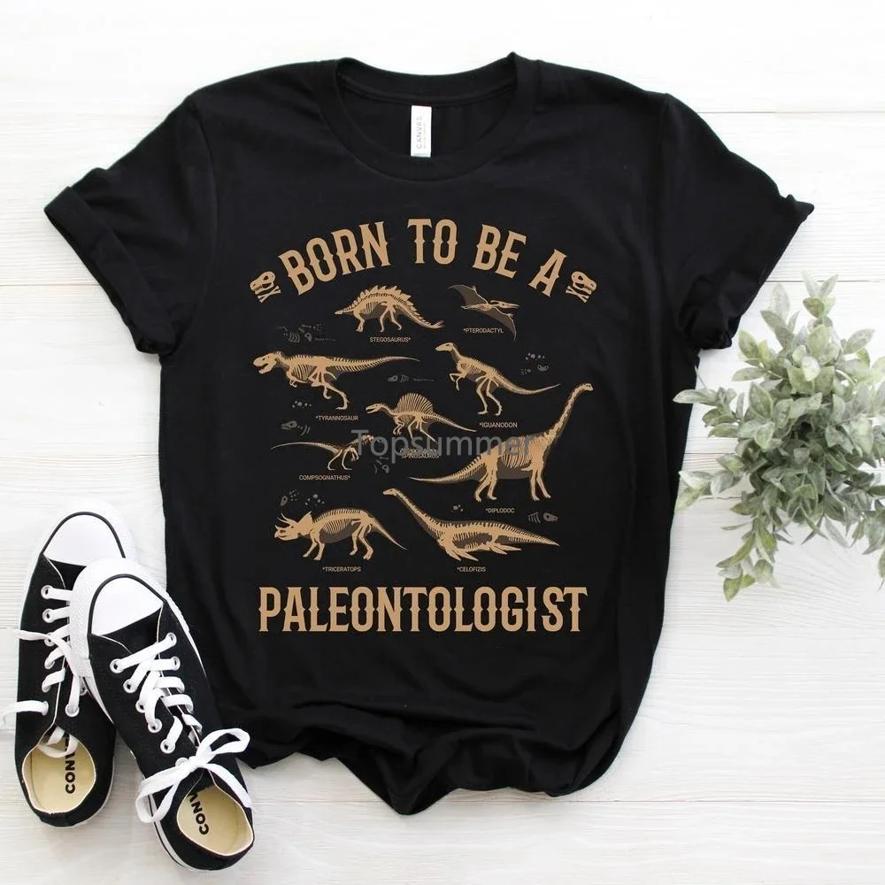 Paleontology-恐竜の逆さまの恐竜のTシャツ,悪魔のような兵士,スケルトン,rexスカル,先史時代の学校の旅