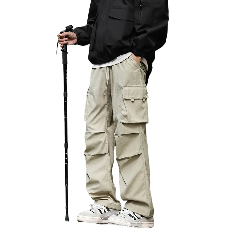 Paratroopers Pants Workers Tide Men's Summer Summer Skin American Tide Straight Casual Cold Sports Sports Big Pocket Big Pocket