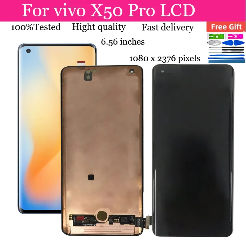 

AMOLED For Vivo X50 Pro V2005A,2006 LCD Display LCD Touch Screen Digitizer Assembly Replacement For Vivo X50 Pro Screen