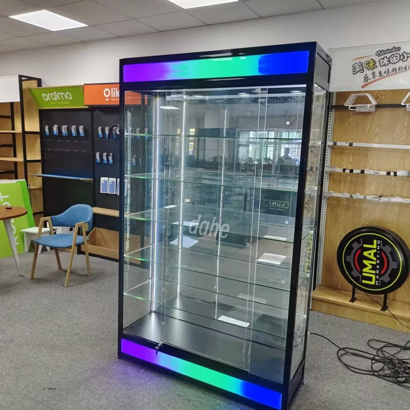 custom.Cheap Price Grocery Store Display Cabinet Lockable Aluminum Frame Show Convenience Shop Display Showcase