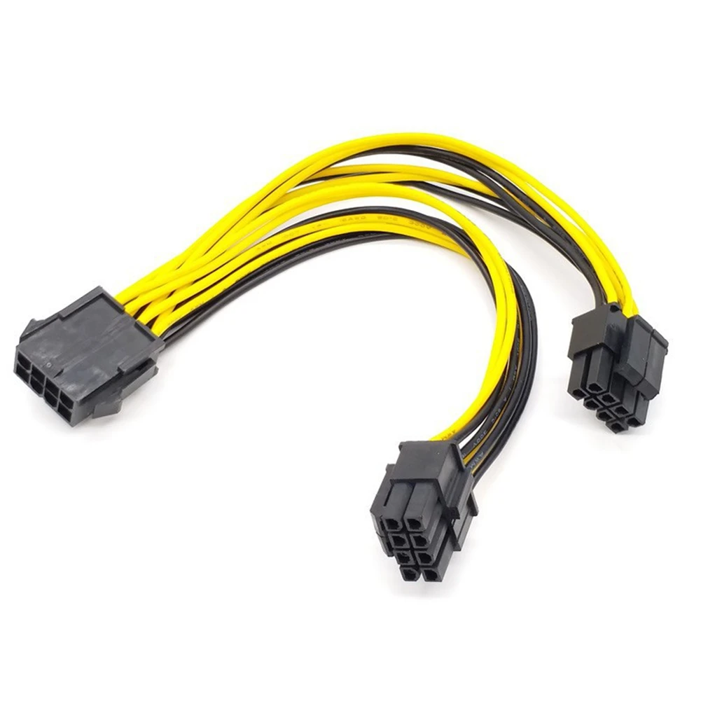 CPU 8 Pin Female to Dual PCIe 2X 8 Pin (4&4) Male Power Adapter Splitter Cable for Motherboard Power AdapterABGI