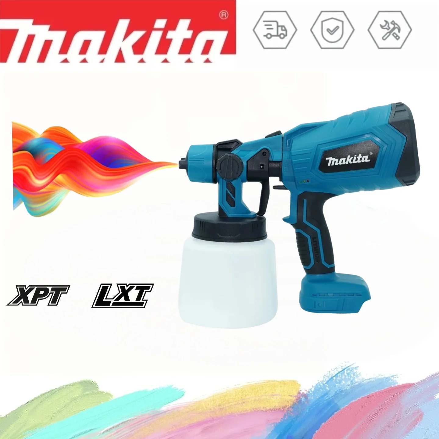 For Makita 18V Battery BL1860 Cordless Electric Paint Spray Gun 1L Portable Paint Sprayer  For Auto Furniture Painting Work