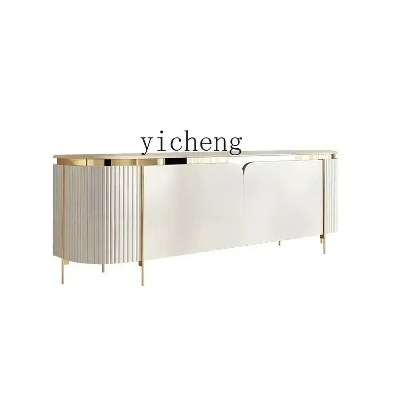 O20- light luxury simple coffee table TV cabinet combination living room home paint rock plate tea table