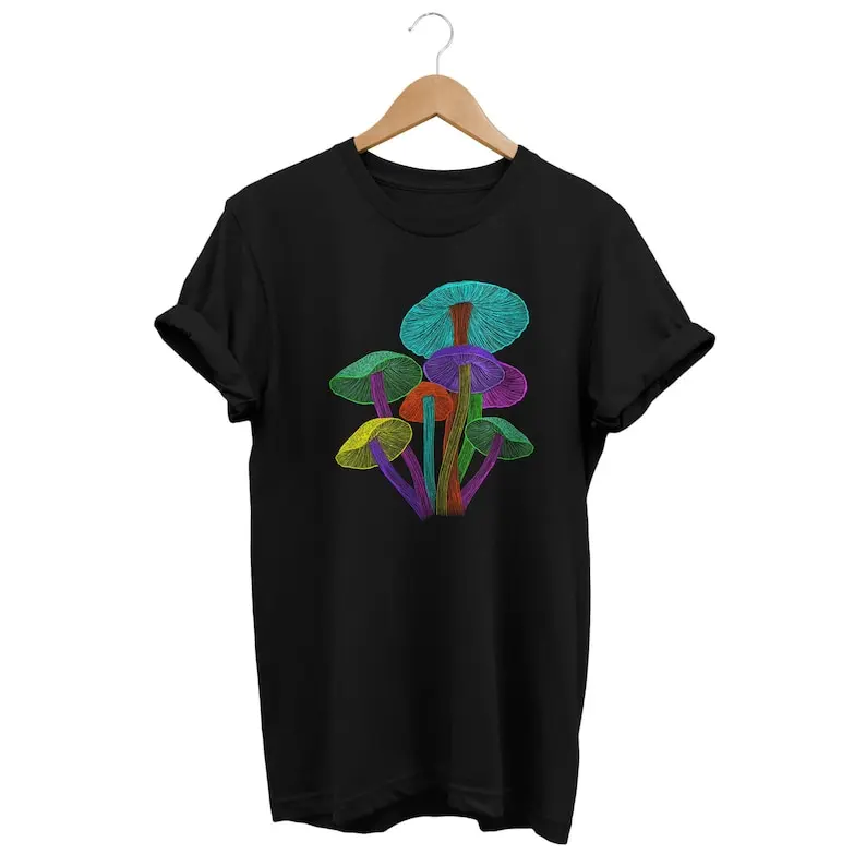 

Neon Mushroom Tshirt, Mycology Shirt, Mycologist Gift, Fungi Tee, Grunge Clothing, Psychedelic Clothes, Shroom Top