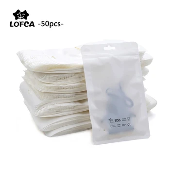 LOFCA-プラスチック製おしゃぶりバッグ,50個,チェーンパッケージ,安全アクセサリー,ロゴなし,シリコンビーズパッケージ,ディスプレイバッグ2サイズ