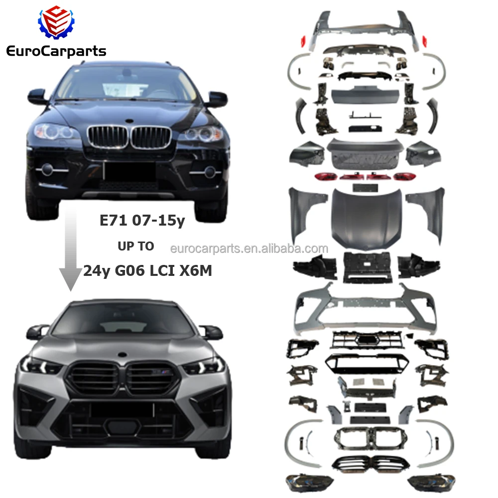 2024 Year G06 Lci X6M Style Body Kit Fit for X6 E71 07-15Y Old to New Car Bumpers Lights Hood Other Car Tuning Accessories