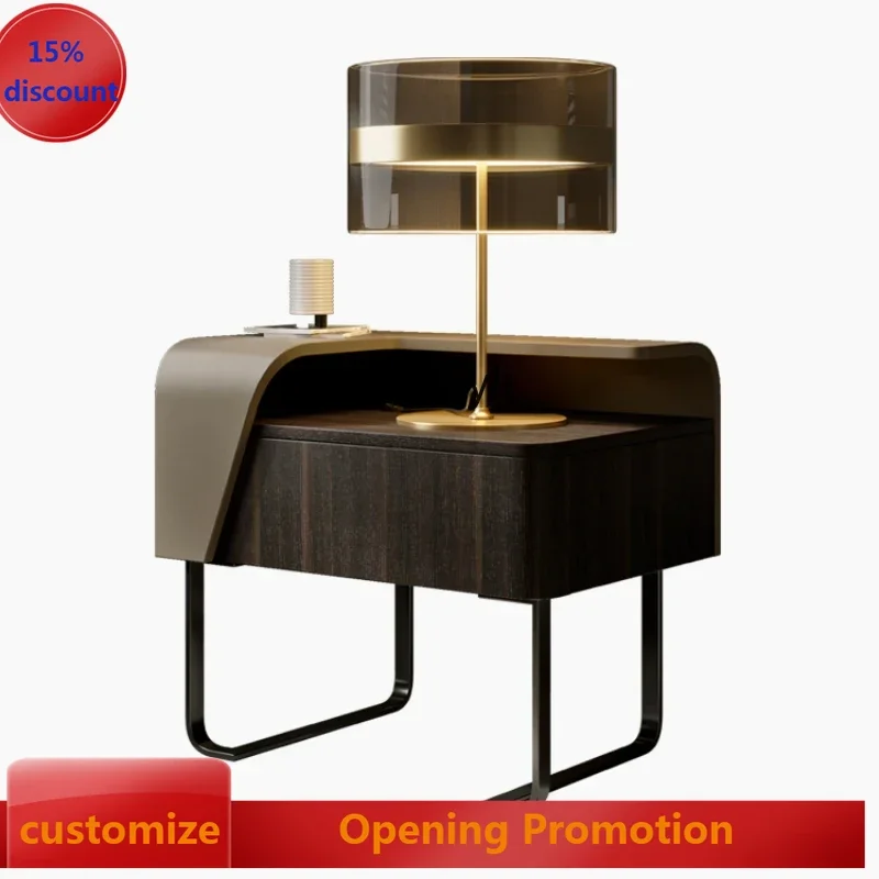 

Bedside Table Italian Minimalist Light Luxury Bedroom Small Bedside Cabinet Creative Storage Locker