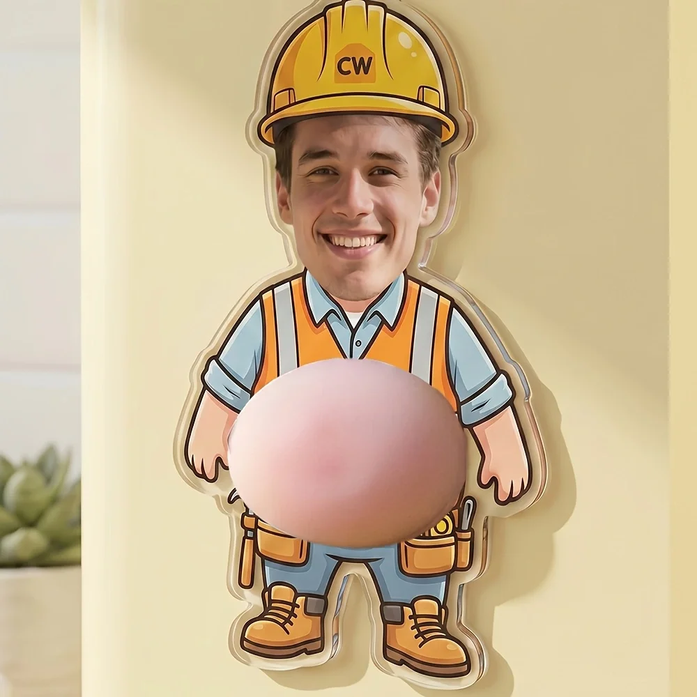 New Customization Worker style 3D Belly Pinching Fridge Magnet Custom Face Belly Anti-Collision Acrylic Fridge Magnet,Squeezeabl
