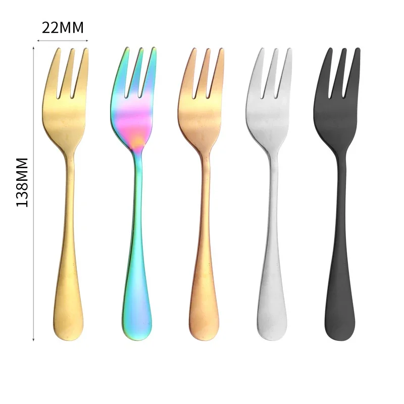 6pcs/set Fruit Forks Dessert Forks Are Small and Delicate for Entertaining Guests Stainless Steel Cutlery Mini Fork Set