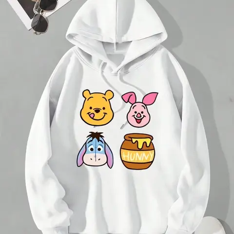 Disney Winnie The Pooh and Friends Pattern Men's Hoodie for Autumn and Winter Casual Men's Sweatshirt and Hoodie
