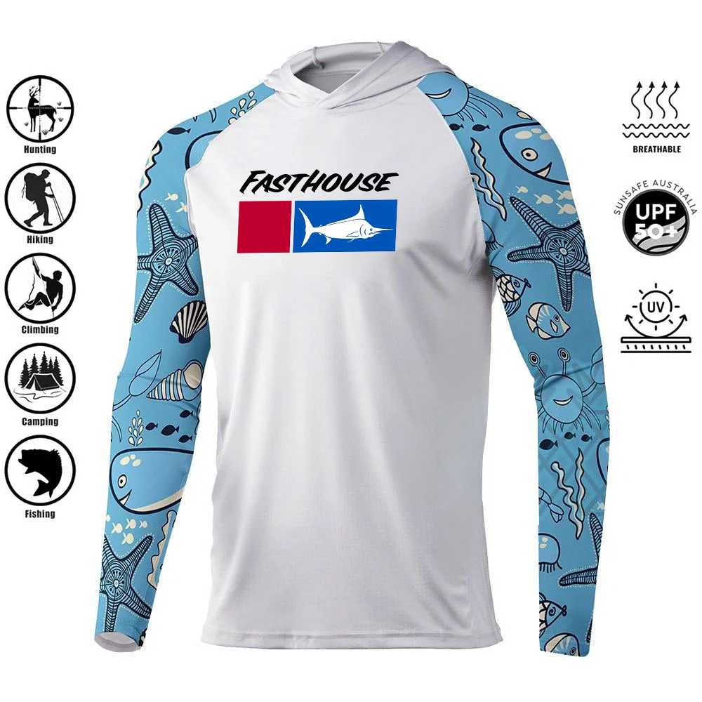 Fishing Shirt Hoodie,UPF 50+ Uv Protection Quick Dry Tops Breathable 2024 Outdoor Moisture Wicking Jersey Fishing Apparel Shirts