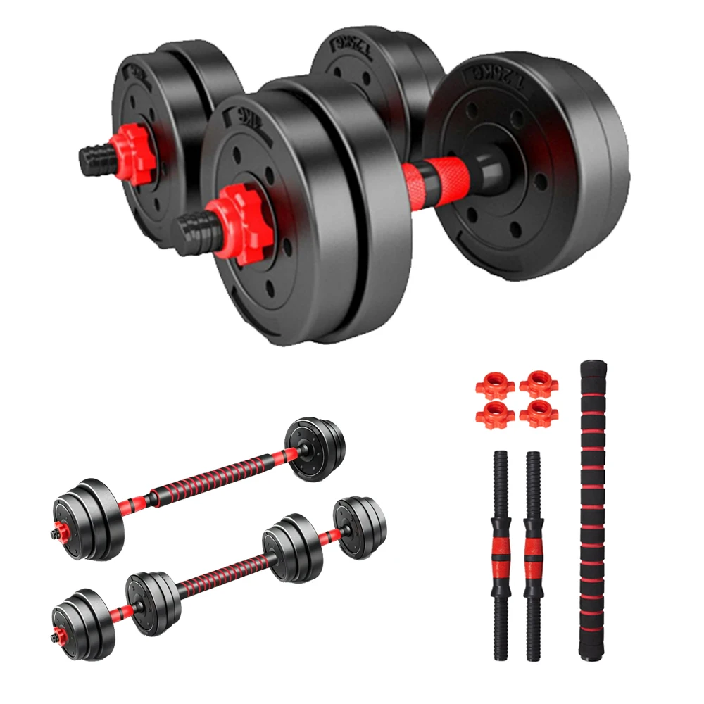 Juego de mancuernas y barra ajustables, pesas de 10 kg, 15 kg, 20 kg, 30 kg, 40 kg, 50 kg, mancuernas para gimnasio y… — oferta en AliExpress