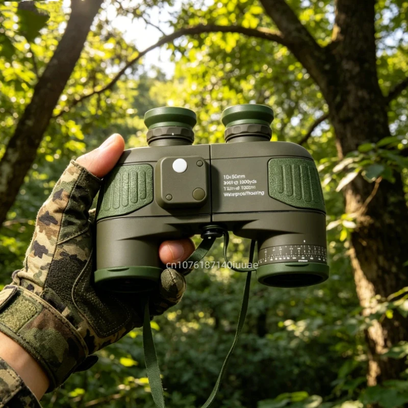 Telescope 10x50 Navigation Compass Coordinate Ranging 10x High Definition High Magnitude Large Objective Binocular Telescope