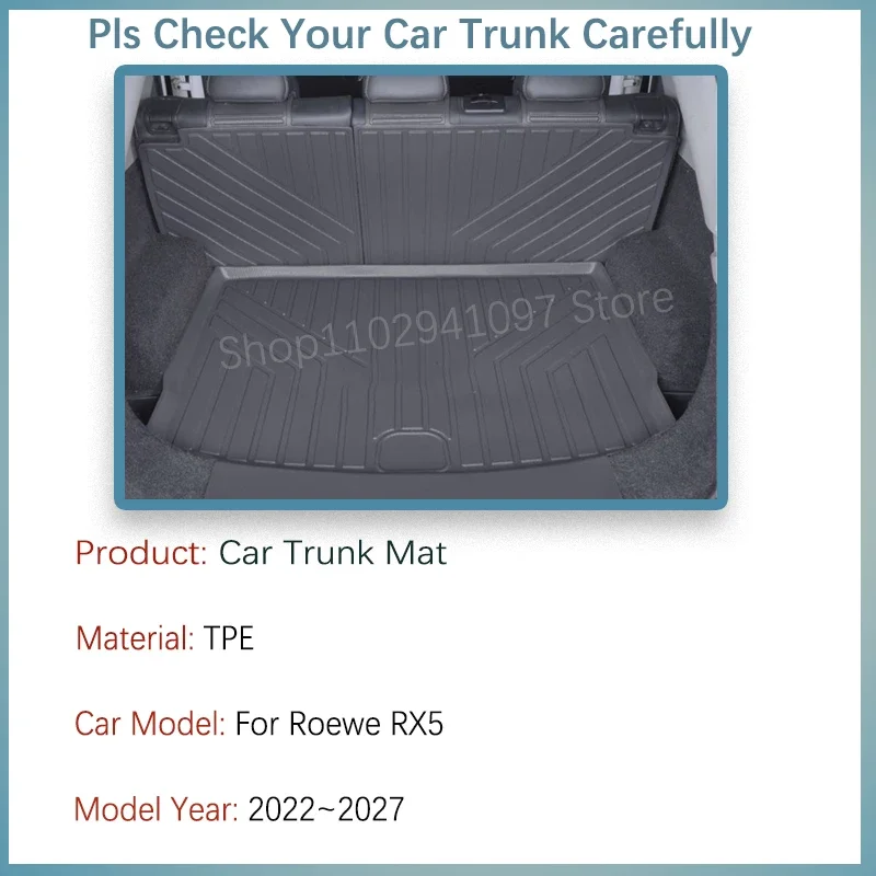 Car Trunk Mat For Roewe RX5 eRX5 D5X MK3 MG HS MGHS MK2 2022 2023 2024 2025 2026 2027 Waterproof Cover Boot Pad Auto Accessories