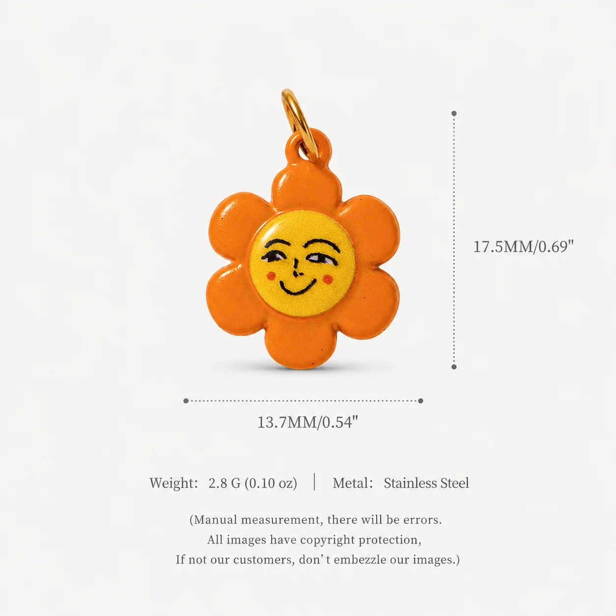 316 Edelstahl Wasserdicht Farberhaltend Niedliche Heilende Bunte Sonnenblumen-Liebesschloss DIY Anhänger Charms Schmuckherstellung – Detail 5