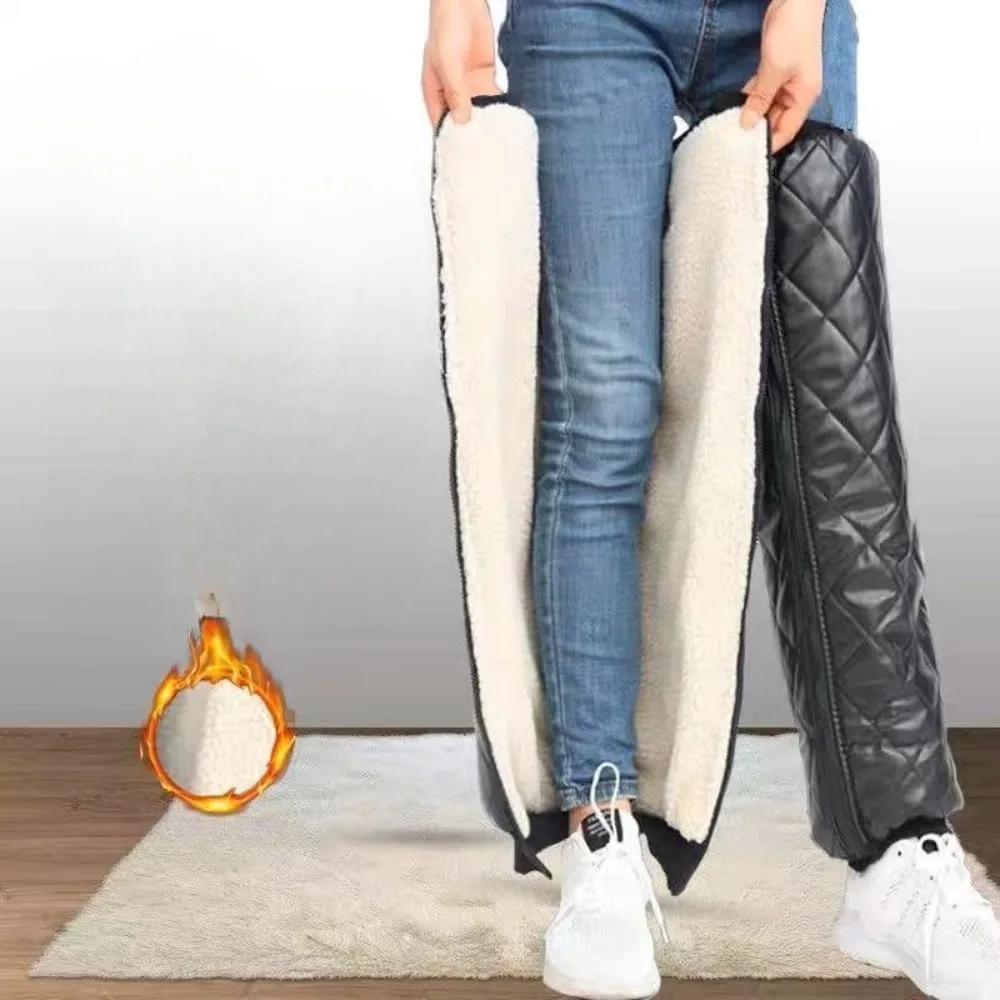 

Зимнее снаряжение для верховой езды унисекс — ветрозащитные теплые наколенники с плюшевой подкладкой, подходящие для электрических скутеров, двухслойные защиты ног