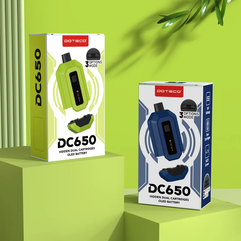 Oryginalny Doteco DC650 510 bateria podwójny wkład Pod ukryty Vape Pen 650mAh 1.8v-4.2v wyświetlacz LCD elektroniczny papieros parownik