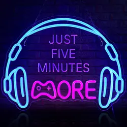Gaming Neon Sign Dimmable Colored LED Headset Gamer Neon Light and USB Powered for Game Zone Video Room Boy Bedroom Wall Decor