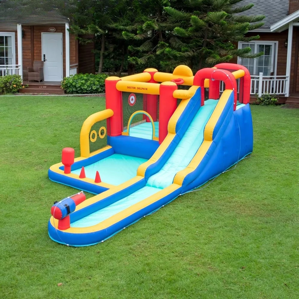 

New Design Domestic Bouncy House With Large Water Slide and Pool Inflatable Jumping Castle Bounce House Funny