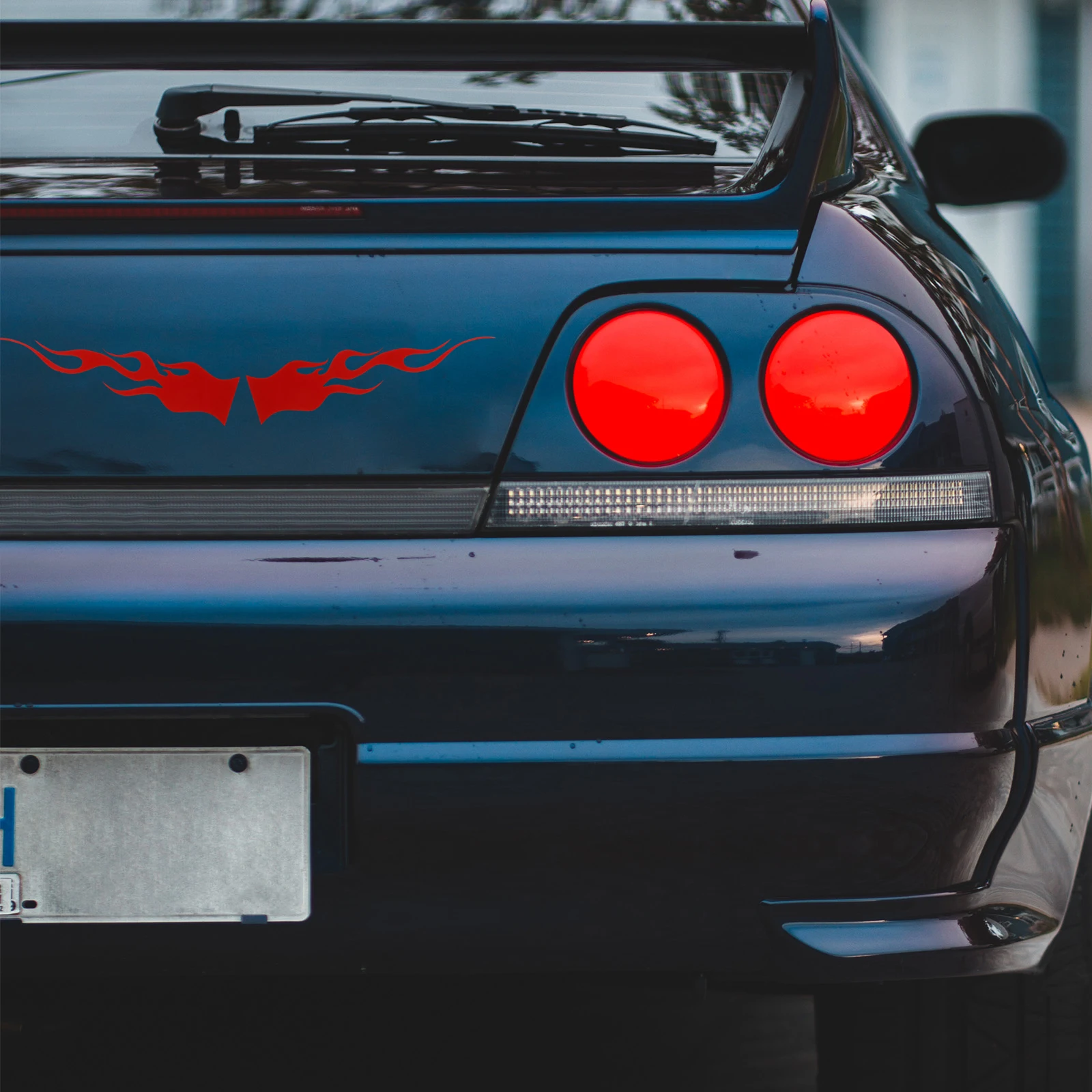 

Car Sticker Motorcycle Flame Red Pvc Fire Decals Waterproof Reflective Skateboards Bikes Electric Vehicles Graphics