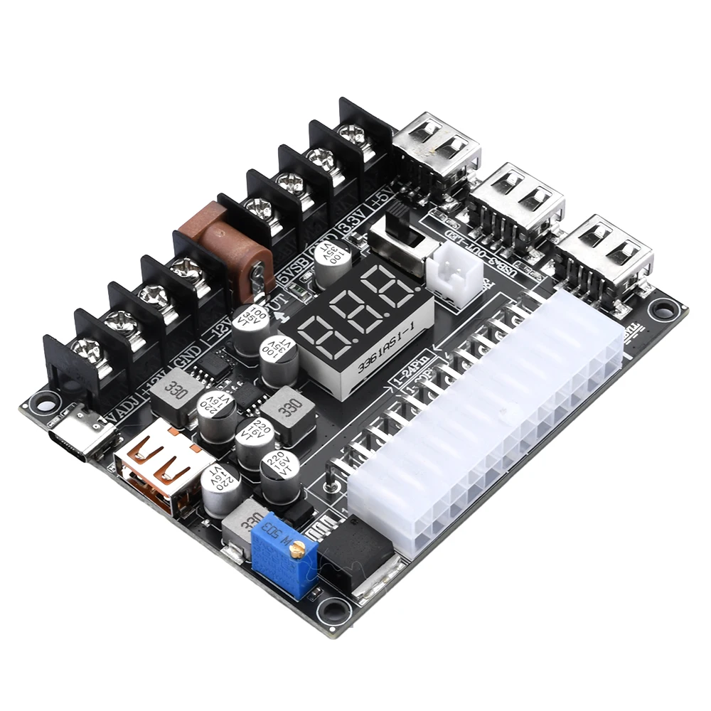 20/24 Pin ATX Power Adapter Board Pd2.0/Pd3.0 Power Module Adapter Einstellbare Spannung Mit Roten Digital Display – Detail 6