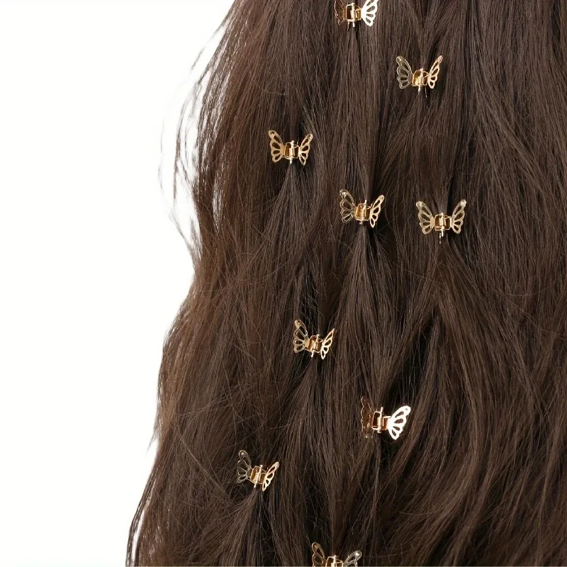 

Metal Mini Gold Silver Butterfly Hair Claw Cute for Bangs Side Non Slip Versatile for Girls Women Daily Use Hair Accessories