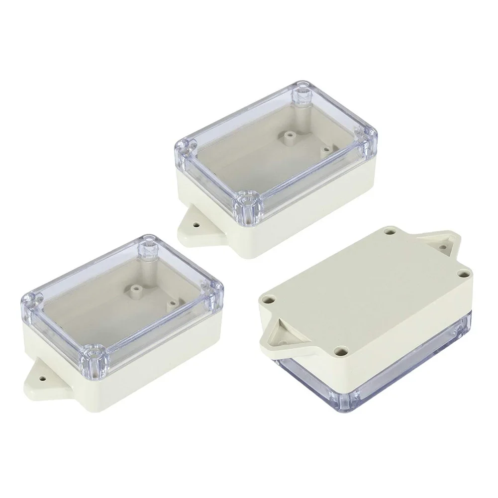 3pcs Plastic Junction Box ABS Waterproof Junction Box With Clear Cover For Outdoor Electrical And Communication 83x58x33mm