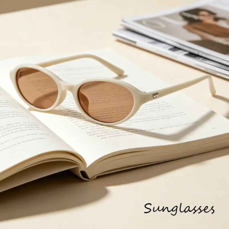 

Retro Slim Oval Sunglasses UV400 Resistant Narrow Frame Sun Glasses Women for Y2K Streetwear Outdoor Sunscreen Fashion Eyewear