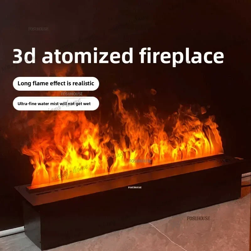 lsSimulation Fire Embedded Chimeneas Decoration Living Room Home Flame Atmosphere Lamp with Humidifier 3d Atomizing Fireplace
